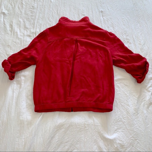 AMERICAN RAG Red Zip Up Cargo style Jacket - Picture 3 of 3